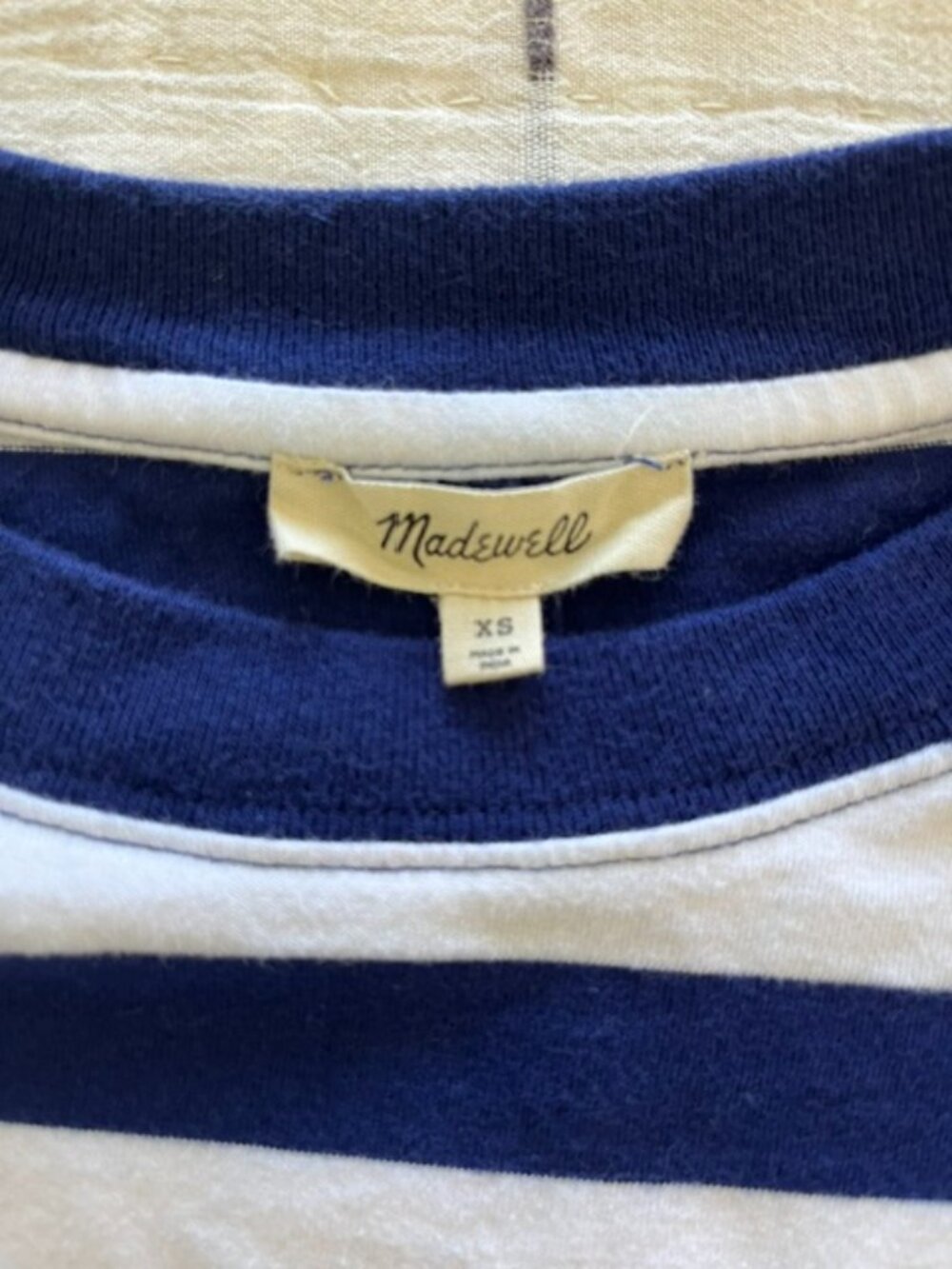 Madewell Oversized Long-Sleeve Striped Crewneck Tee | Size XS - Picture 7 of 8